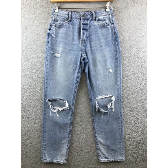 Hidden Los Angeles Jeans Women's 27 Distressed Light Wash Button Fly - Picture 1 of 14